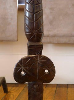 Wrought Iron Rustic Andirons, 17th Century
