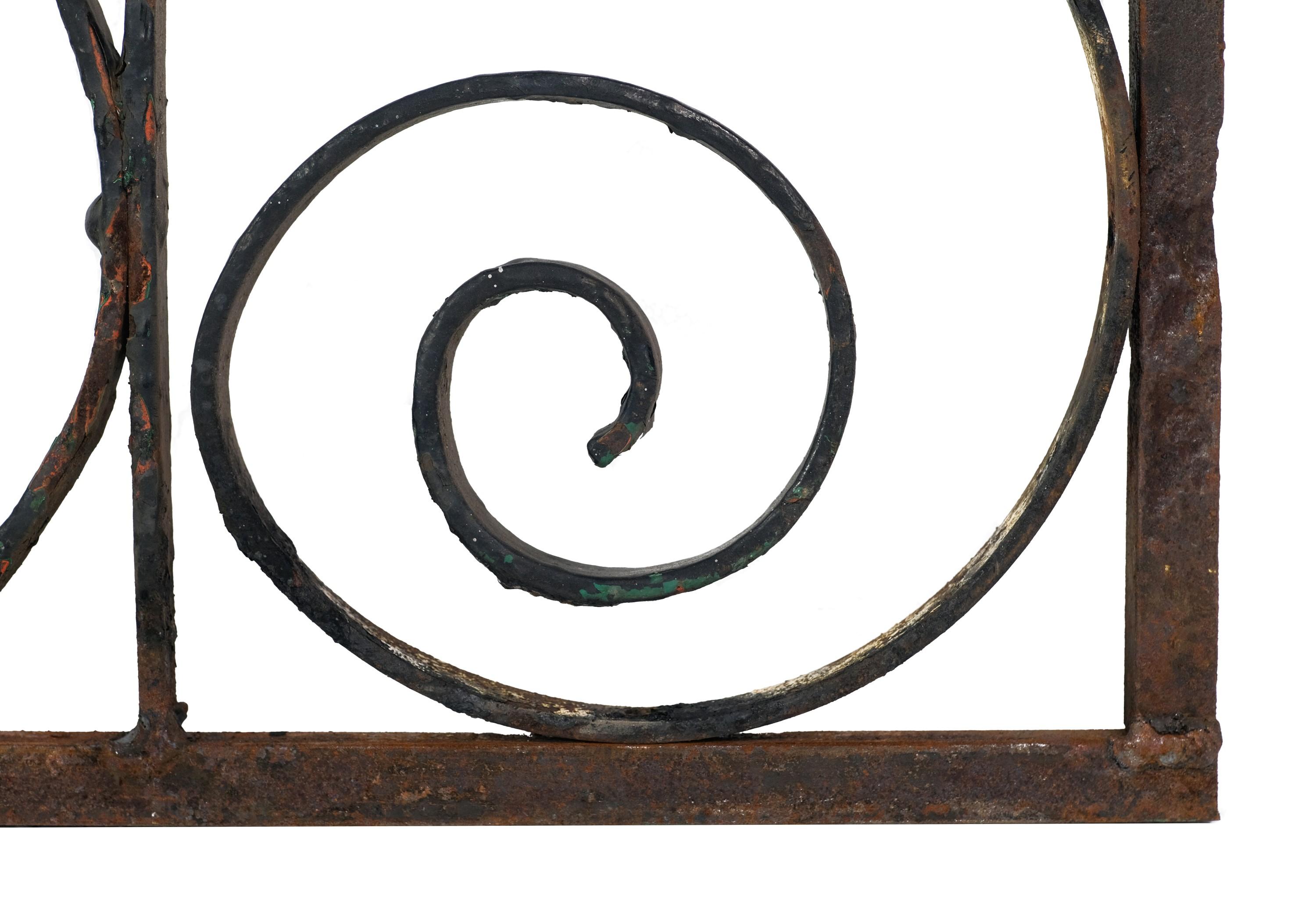 Victorian Wrought Iron S Curved Design Decorative Panel - Antique For Sale