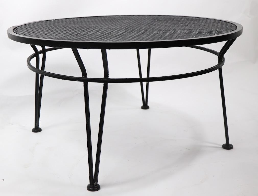 Wrought Iron Salterini  Garden Patio Coffee Cocktail Table 3