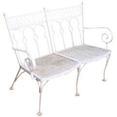 Wrought Iron Salterini Taj Mahal Garden Patio Poolside Loveseat Settee Bench