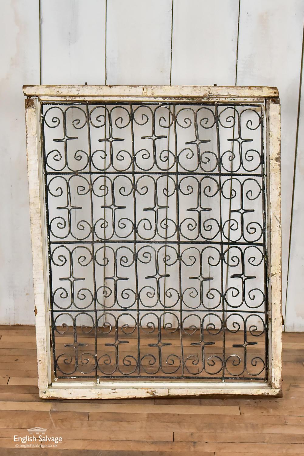 Wrought Iron Scrollwork Window Grill, 20th Century In Good Condition For Sale In London, GB