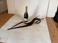 Wrought iron sculpture lying woman France 1970