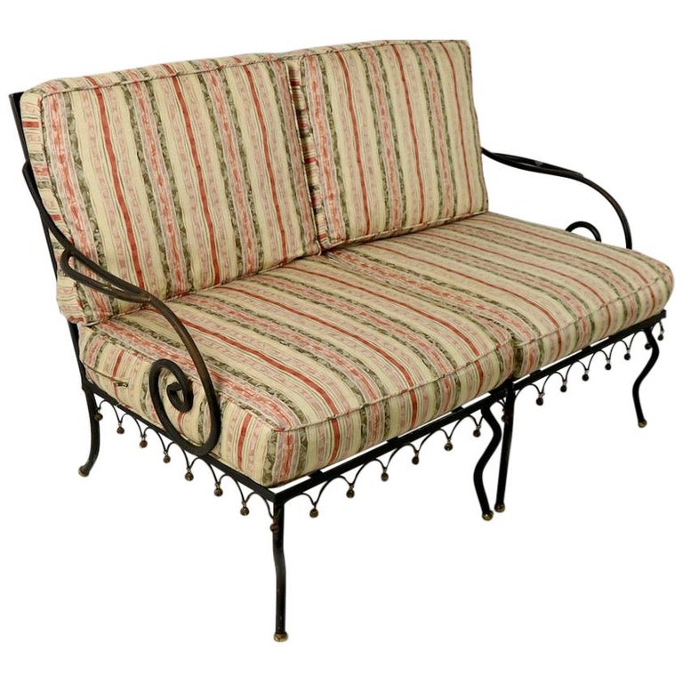 Wrought Iron Settee after Salterini For Sale at 1stdibs