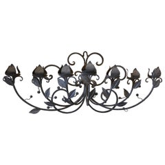 Wrought Iron Seven-Candlelight Wall Sconce Candleholder