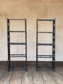 Wrought iron shelving racks