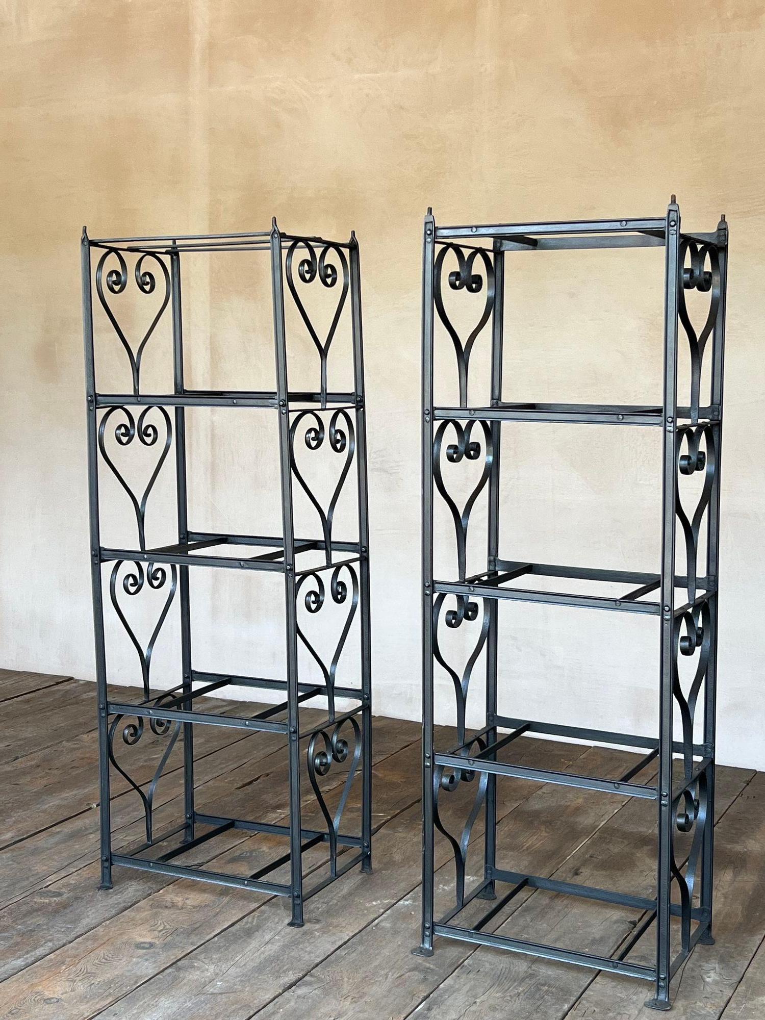 Wrought iron shelving racks For Sale 3