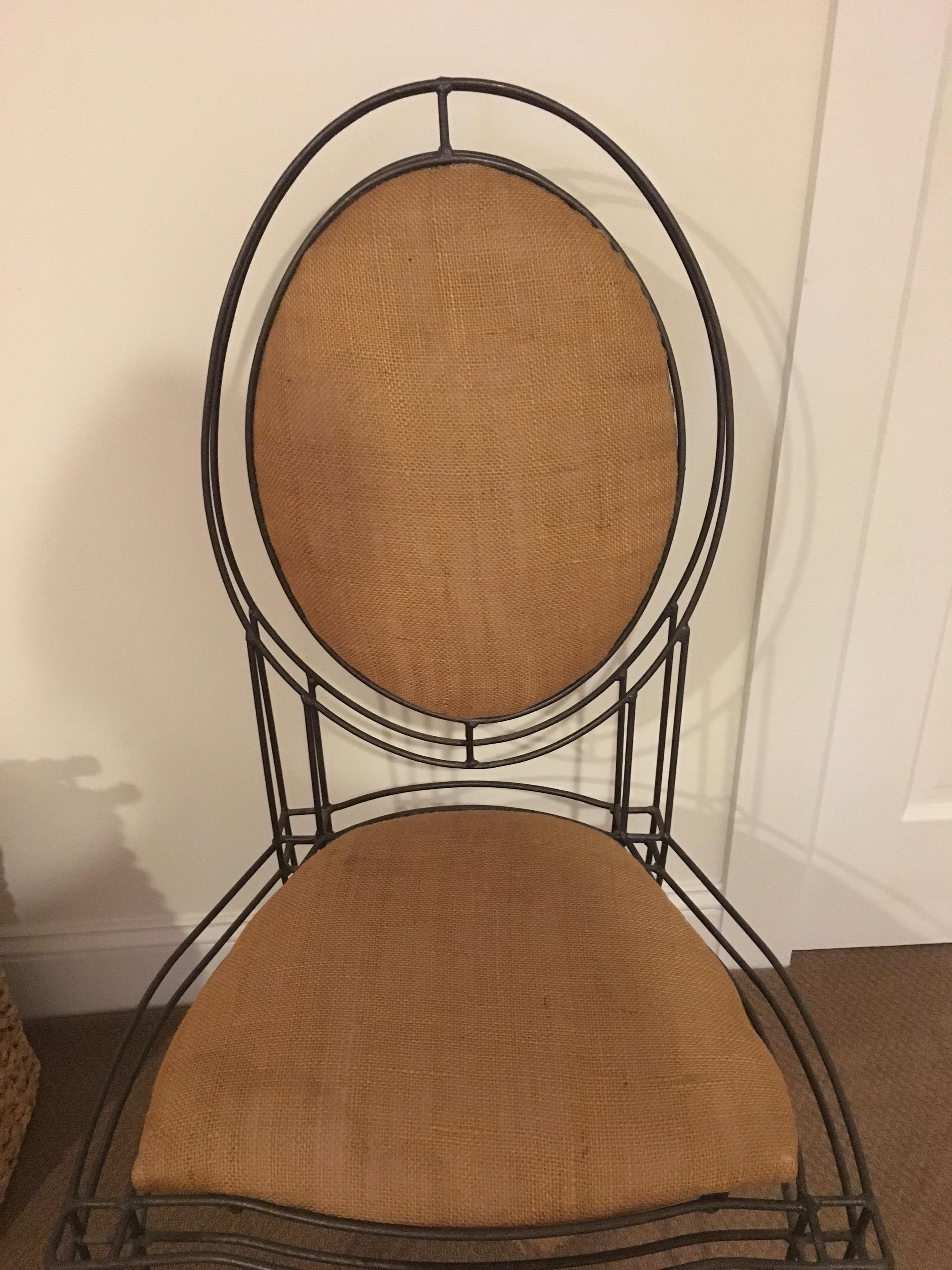 Wrought Iron Side Chair In Good Condition In Southampton, NY
