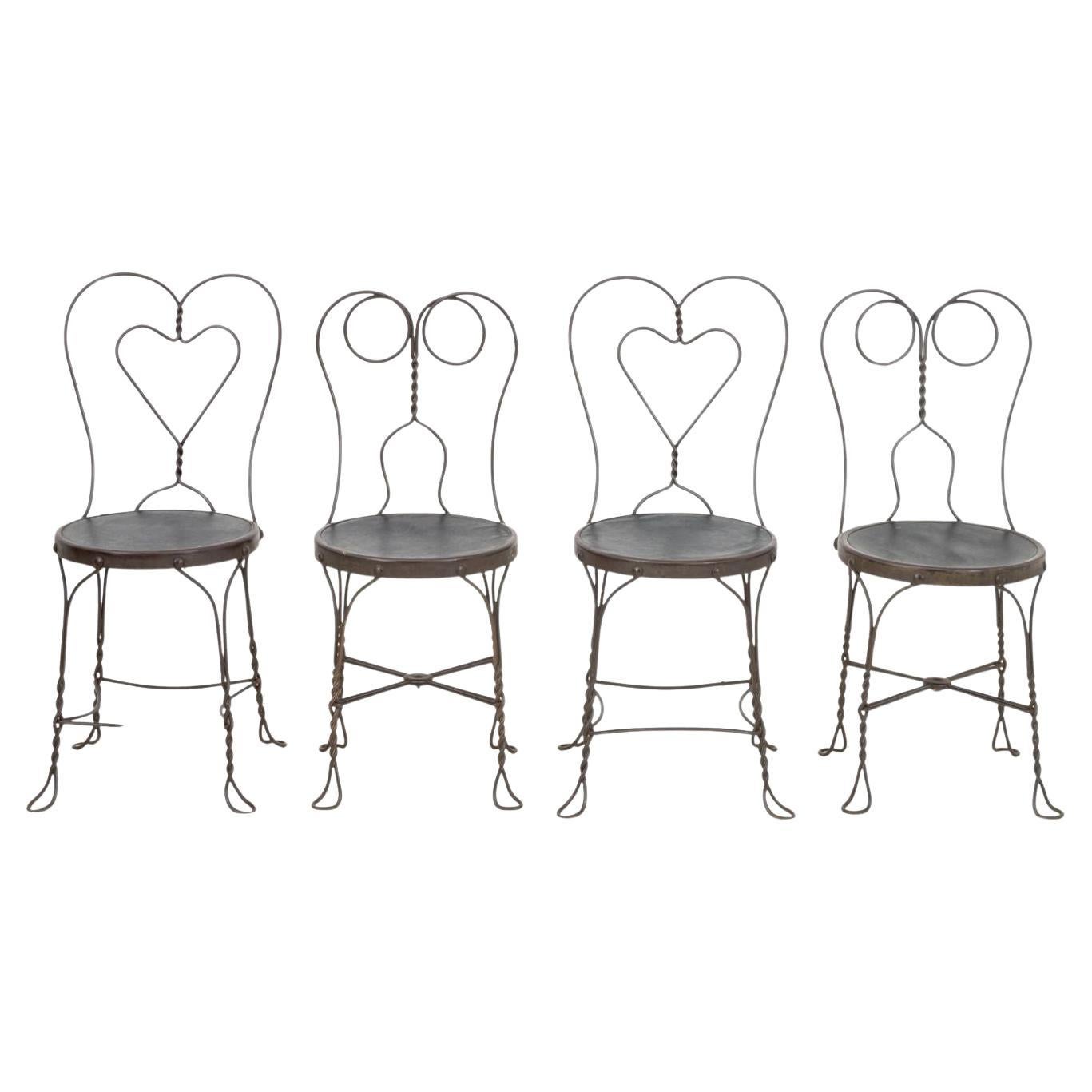 Sedie laterali in ferro battuto, 4