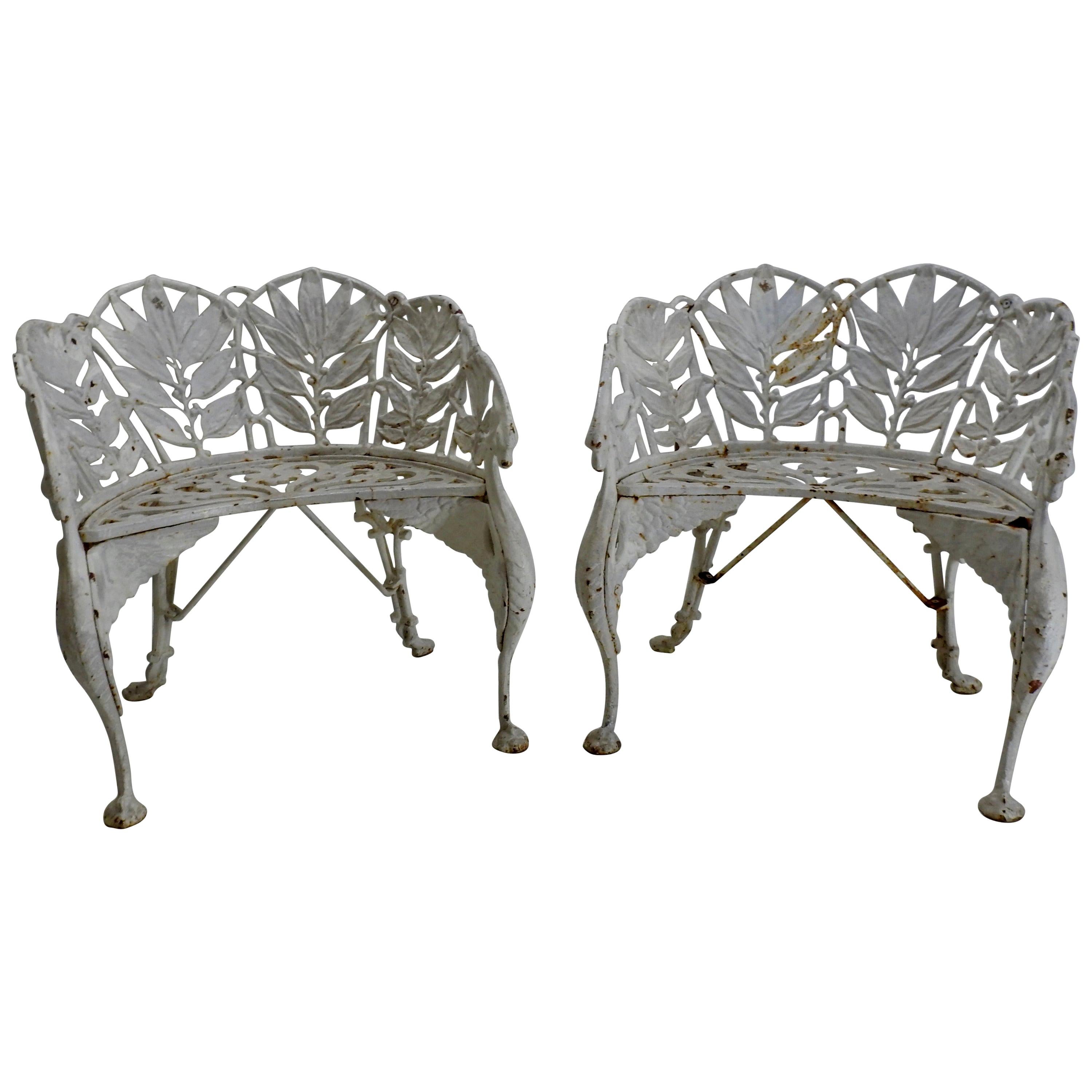 Wrought Iron Side Chairs, Pair For Sale
