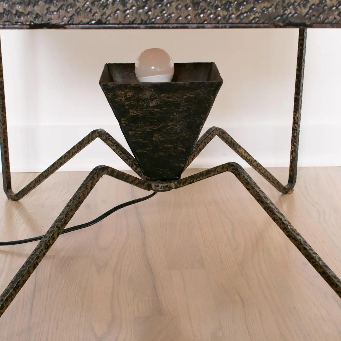 Wrought Iron Side Coffee Table with Glass Mosaic, France 1960s For Sale 7