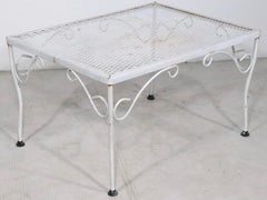 Wrought Iron Side End Patio Garden Poolside Table Att. to Woodard C 1950/1970s