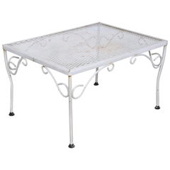 Wrought Iron Side End Patio Garden Poolside Table Att. to Woodard C 1950/1970s