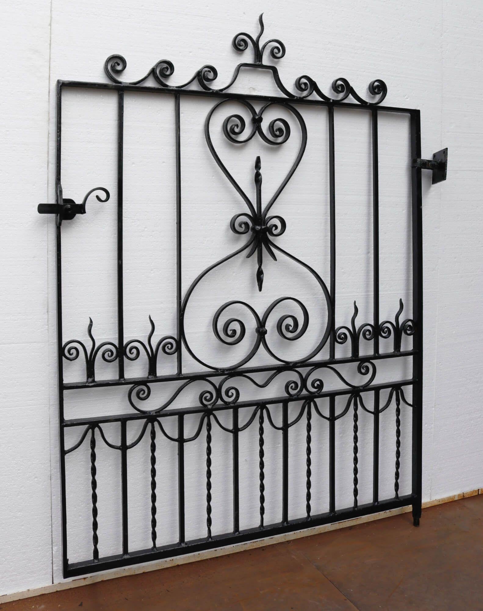 Georgian Wrought Iron Side Gate with New Latch For Sale