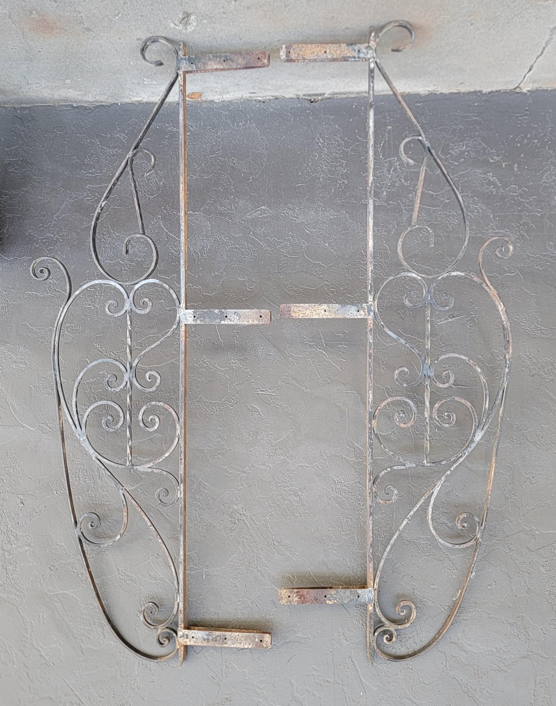 American Architectural Hand Wrought Iron Side Panels A Pair For Sale