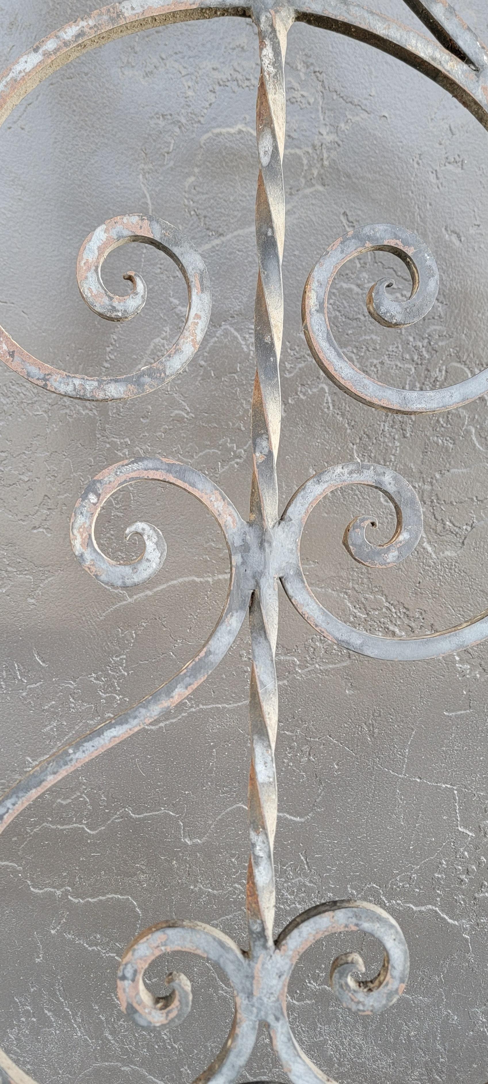 Architectural Hand Wrought Iron Side Panels A Pair In Good Condition For Sale In Fulton, CA