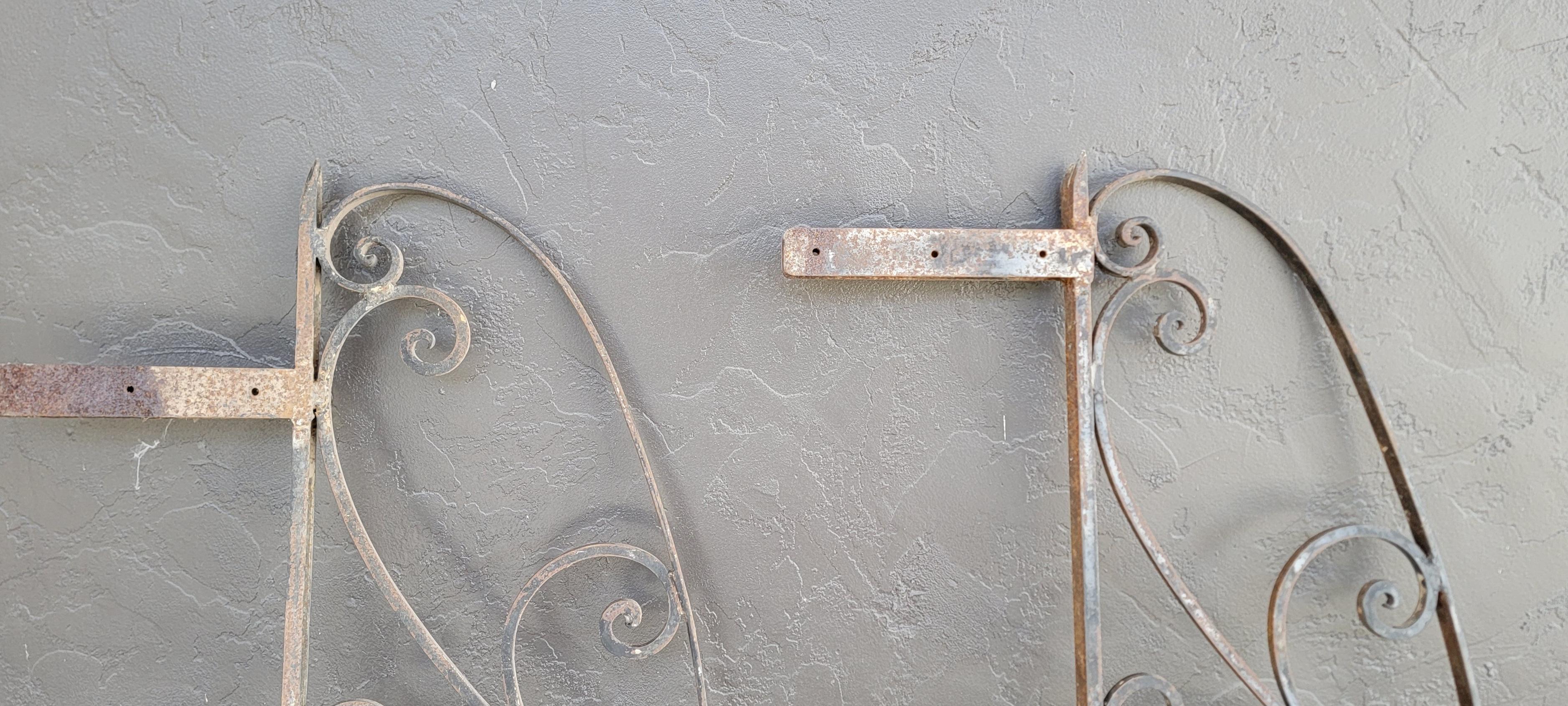 Architectural Hand Wrought Iron Side Panels A Pair For Sale 2