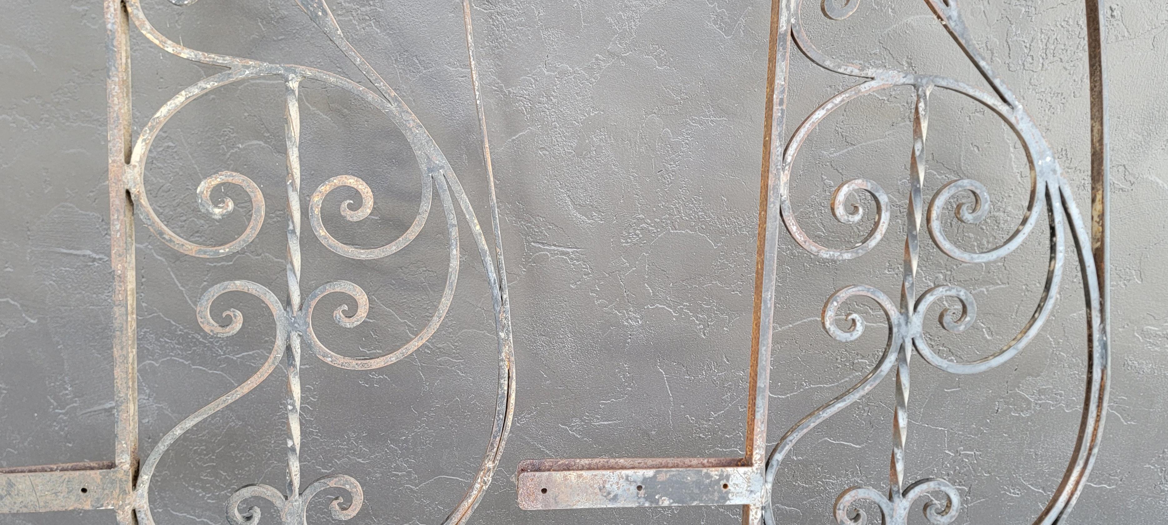 Architectural Hand Wrought Iron Side Panels A Pair For Sale 3