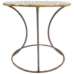Vintage Wrought Iron Side Table Attributed to Woodard