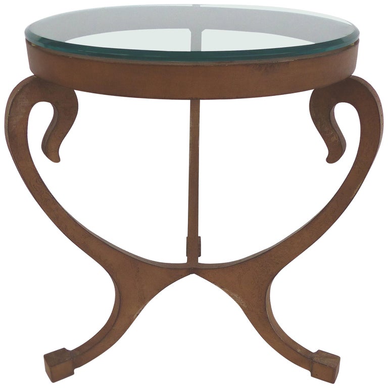 Wrought Iron Side Table with Glass Top For Sale at 1stDibs wrought