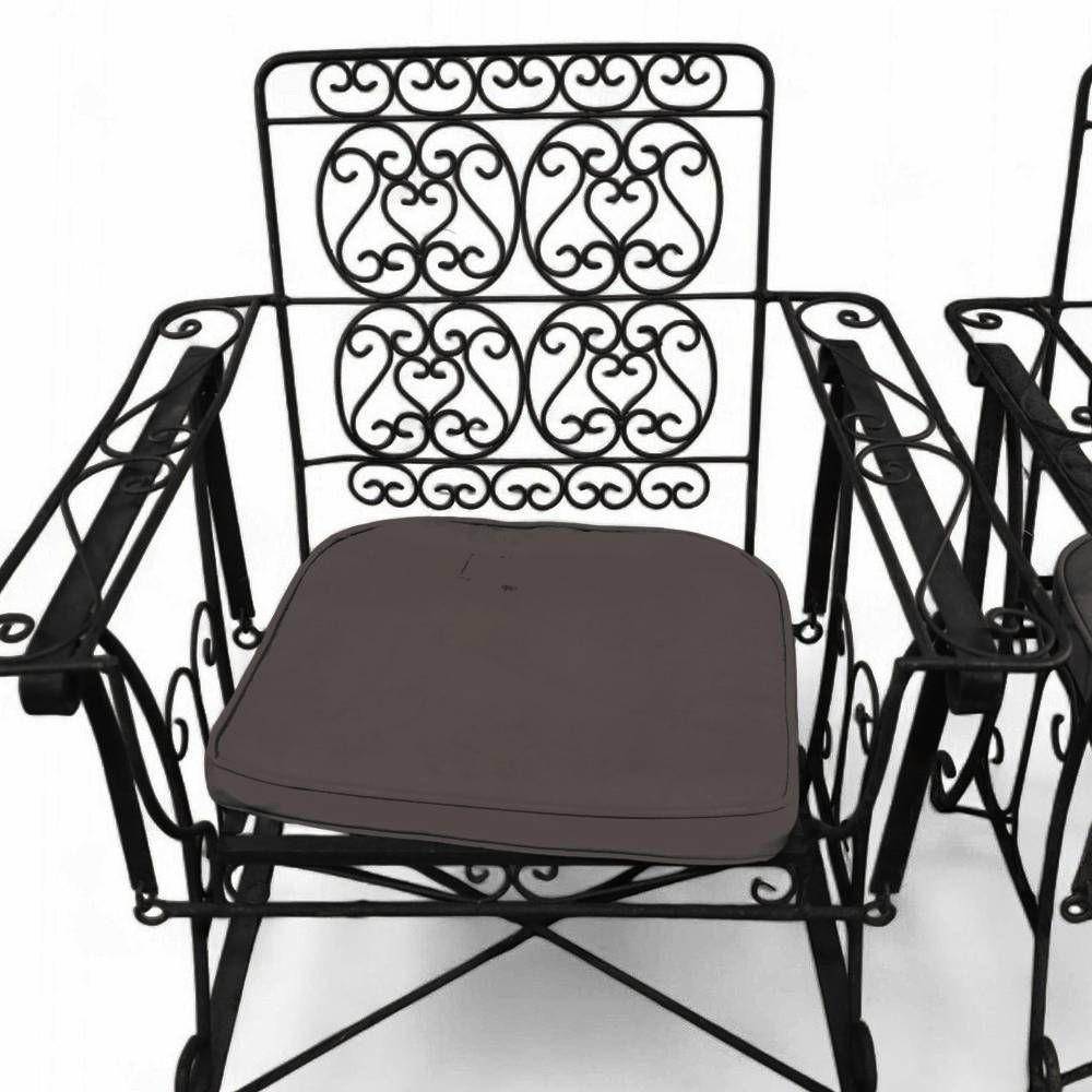 Schmiedeeiserner Slider Schaukelstuhl & Settee Patio Outdoor-Set mit geschwungenen Armlehnen im Zustand „Hervorragend“ im Angebot in Van Nuys, CA