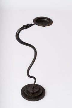 Wrought Iron Snake Shaped Vide-Poche in style Edgar Brandt - France 1930's