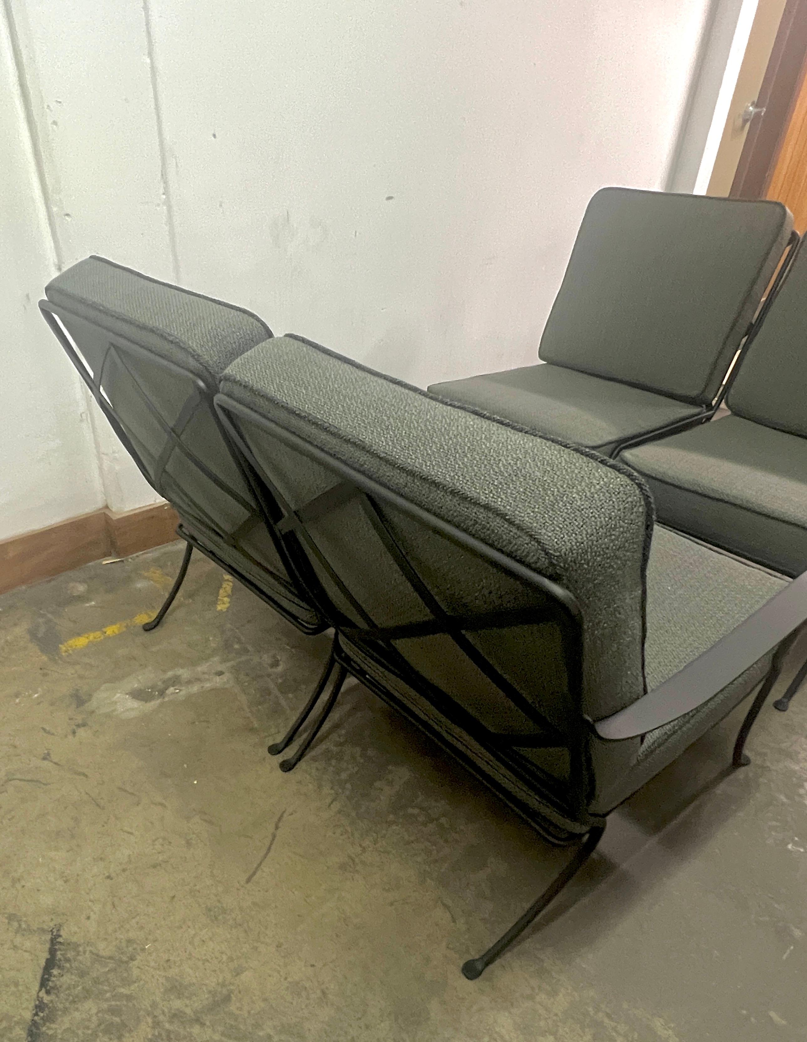 Canapé en fer forgé avec quatre salons mobiles dans le style italien Salterini en vente 3