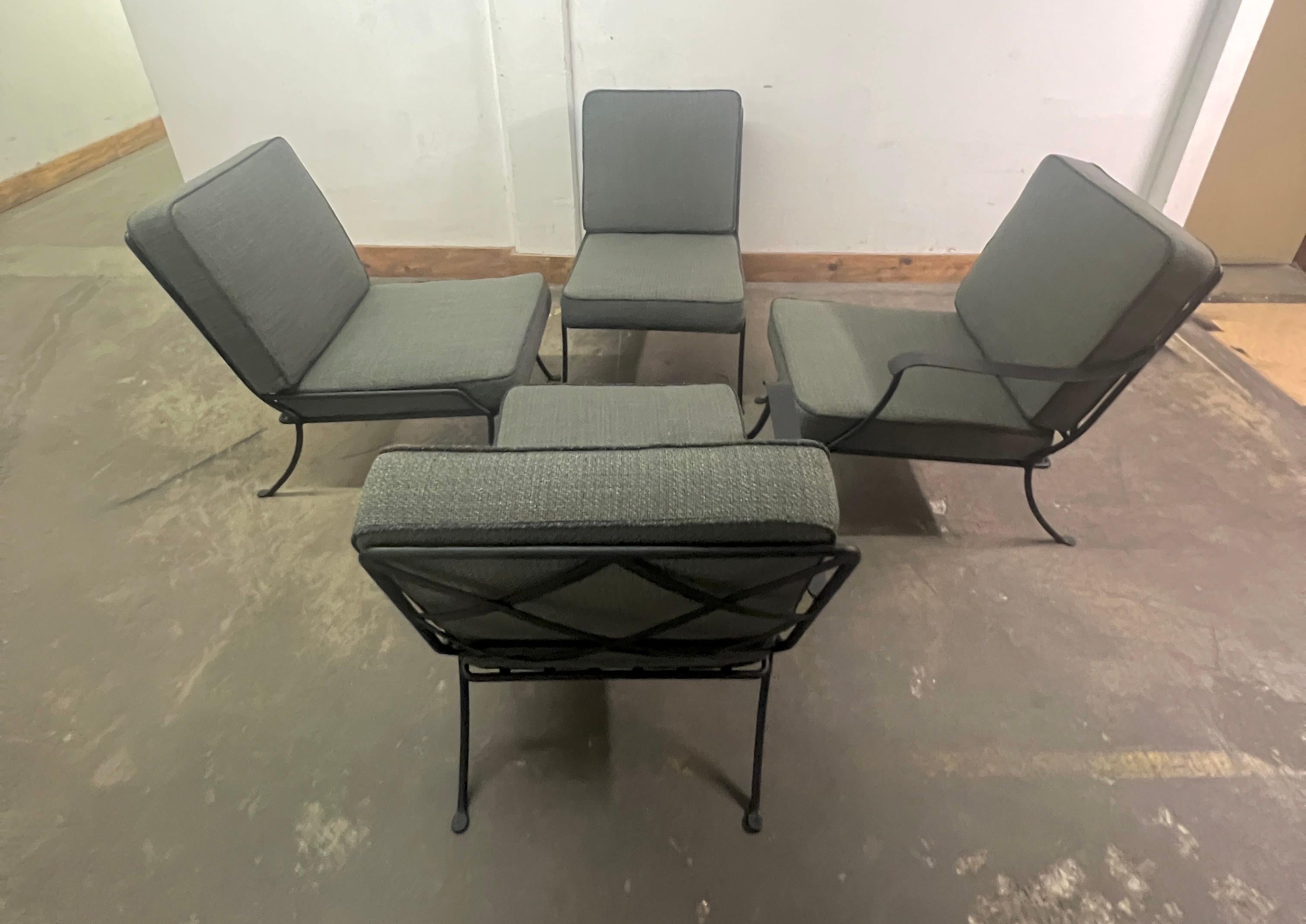 Canapé en fer forgé avec quatre salons mobiles dans le style italien Salterini en vente 4