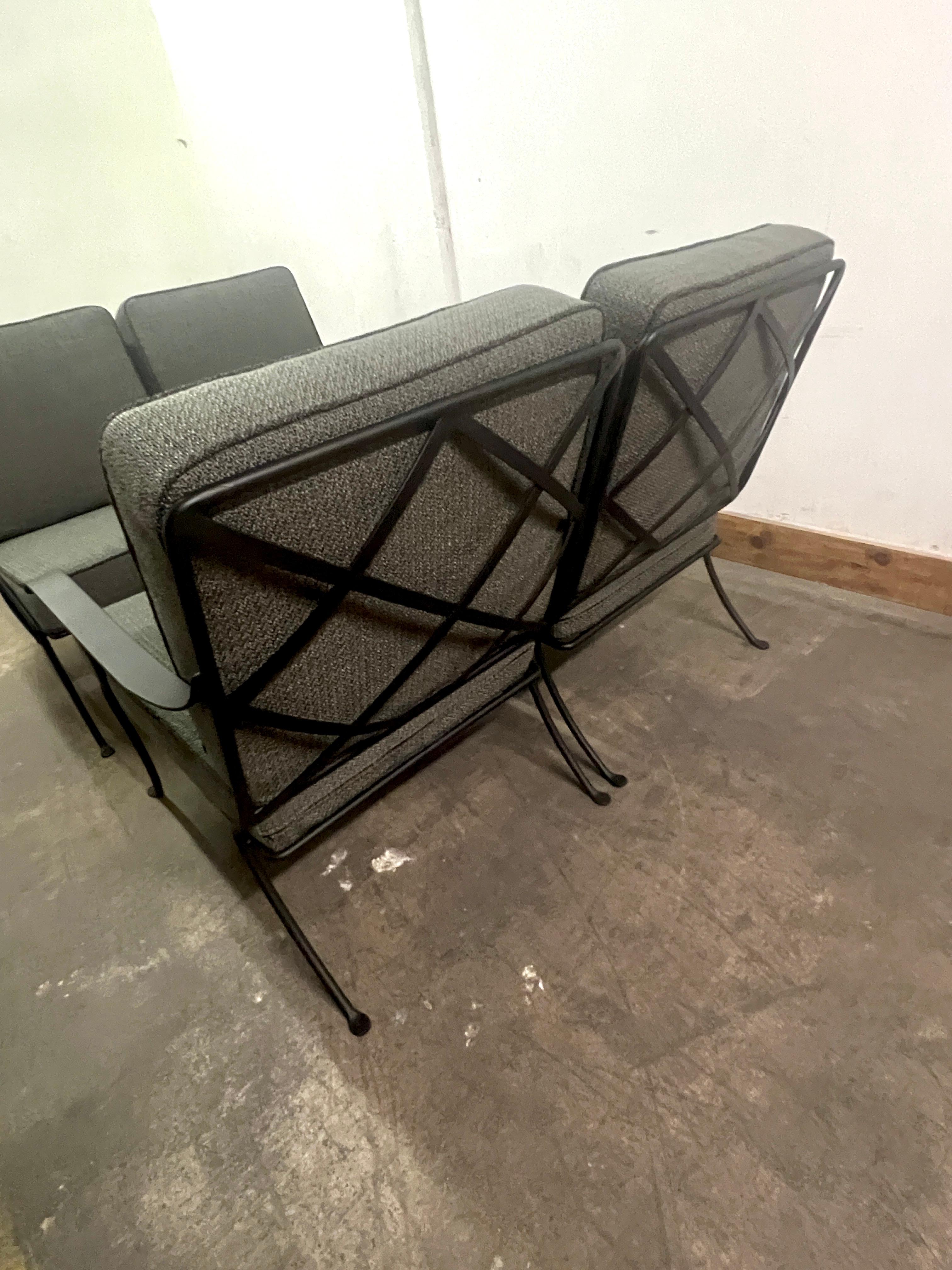 Canapé en fer forgé avec quatre salons mobiles dans le style italien Salterini en vente 2