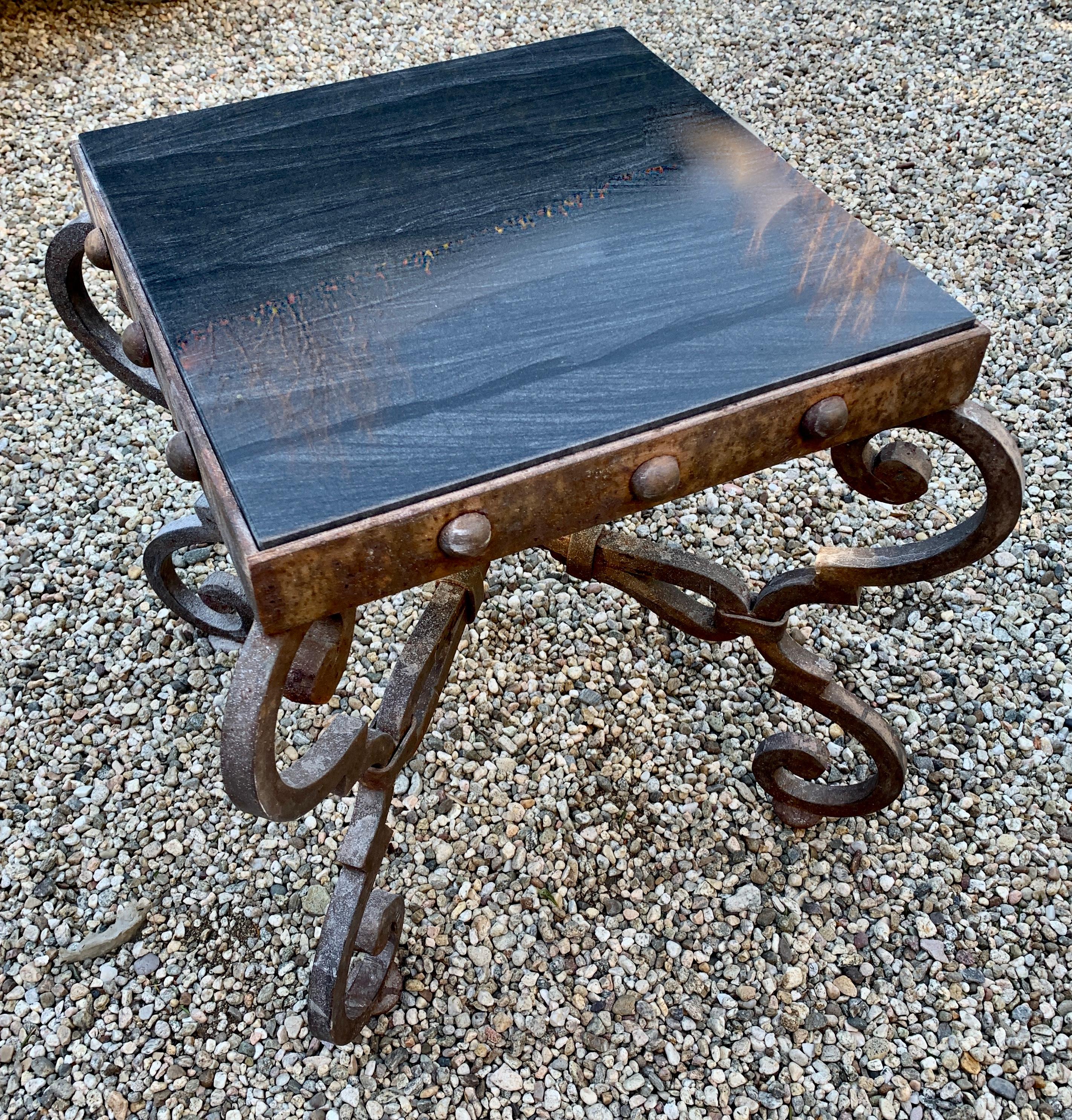 Spanish Colonial Wrought Iron Spanish Side Table