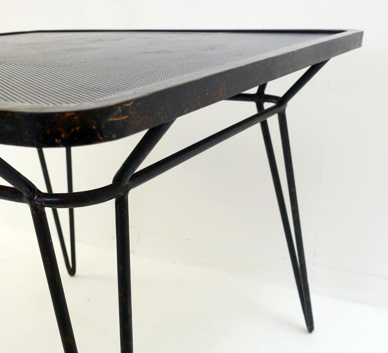 Wrought iron square table by Ico Parisi.