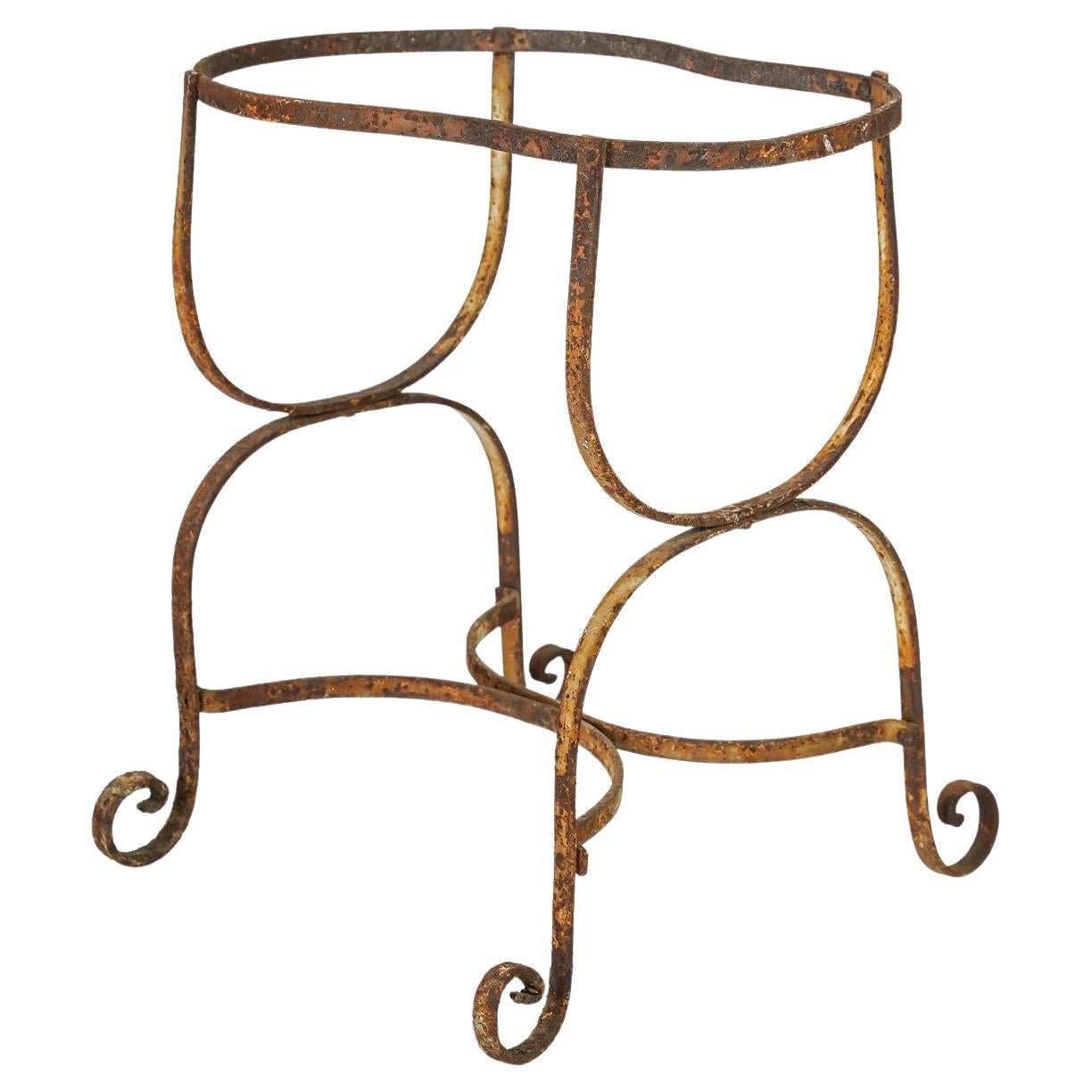 Wrought Iron Stand for Earthenware Chamber Pot.