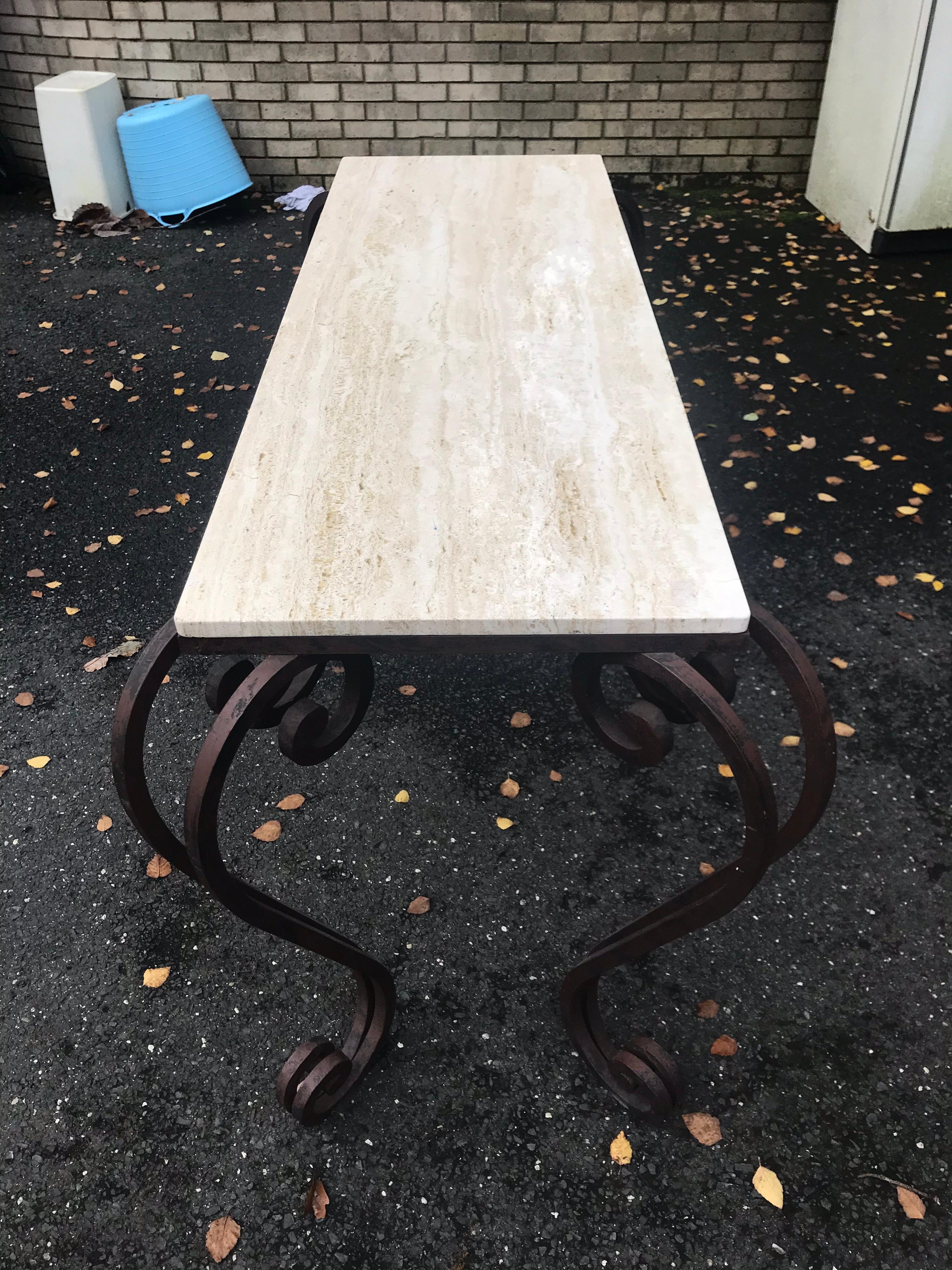 iron and stone console table