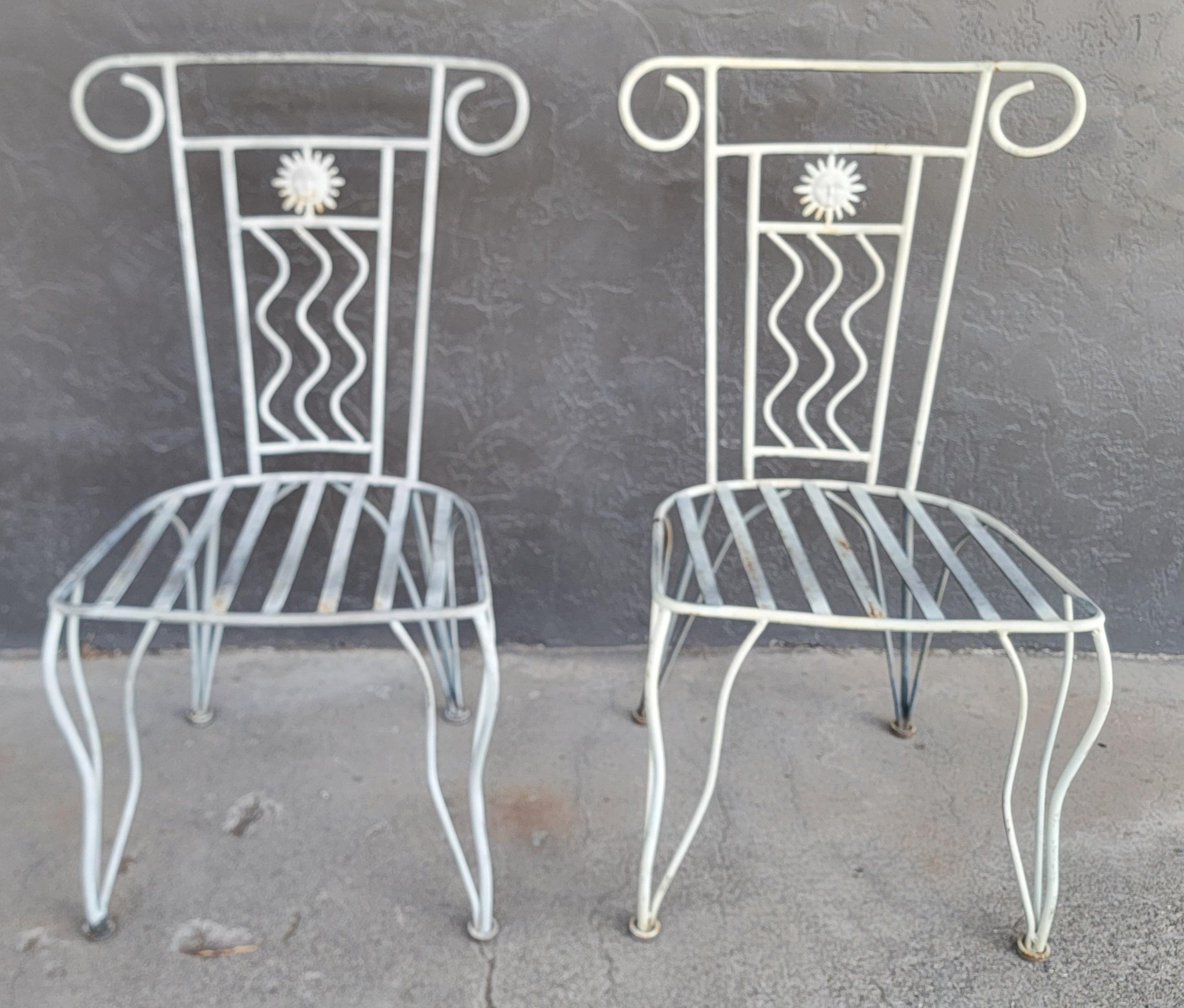 Wrought Iron Sun Chairs Garden, Dining or Side For Sale 6