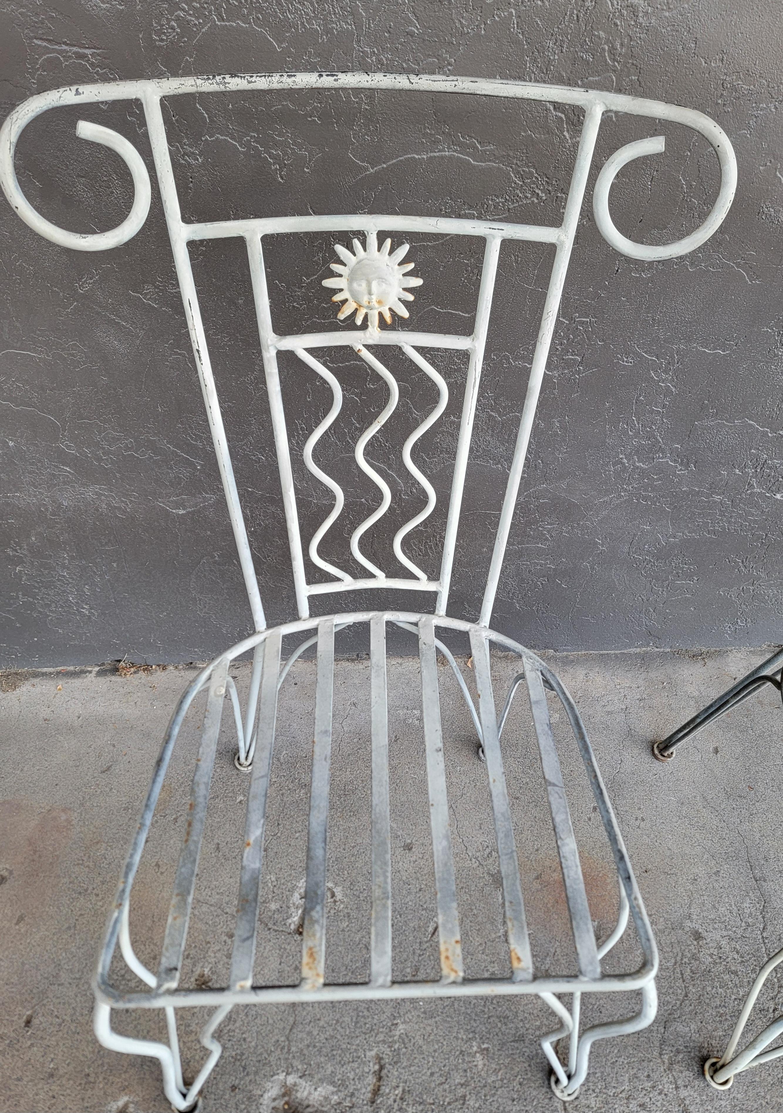 Wrought Iron Sun Chairs Garden, Dining or Side For Sale 1