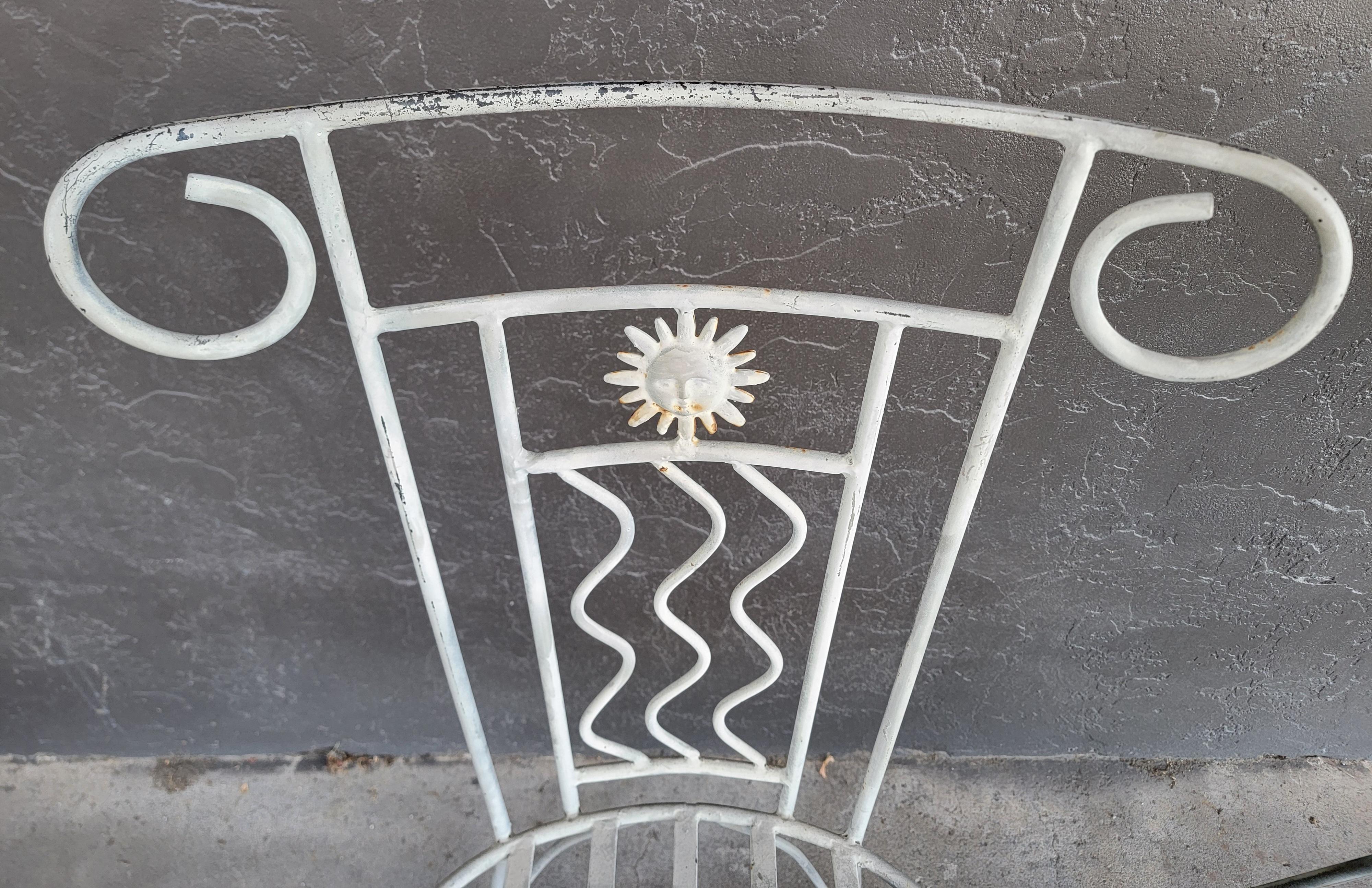 Wrought Iron Sun Chairs Garden, Dining or Side For Sale 2