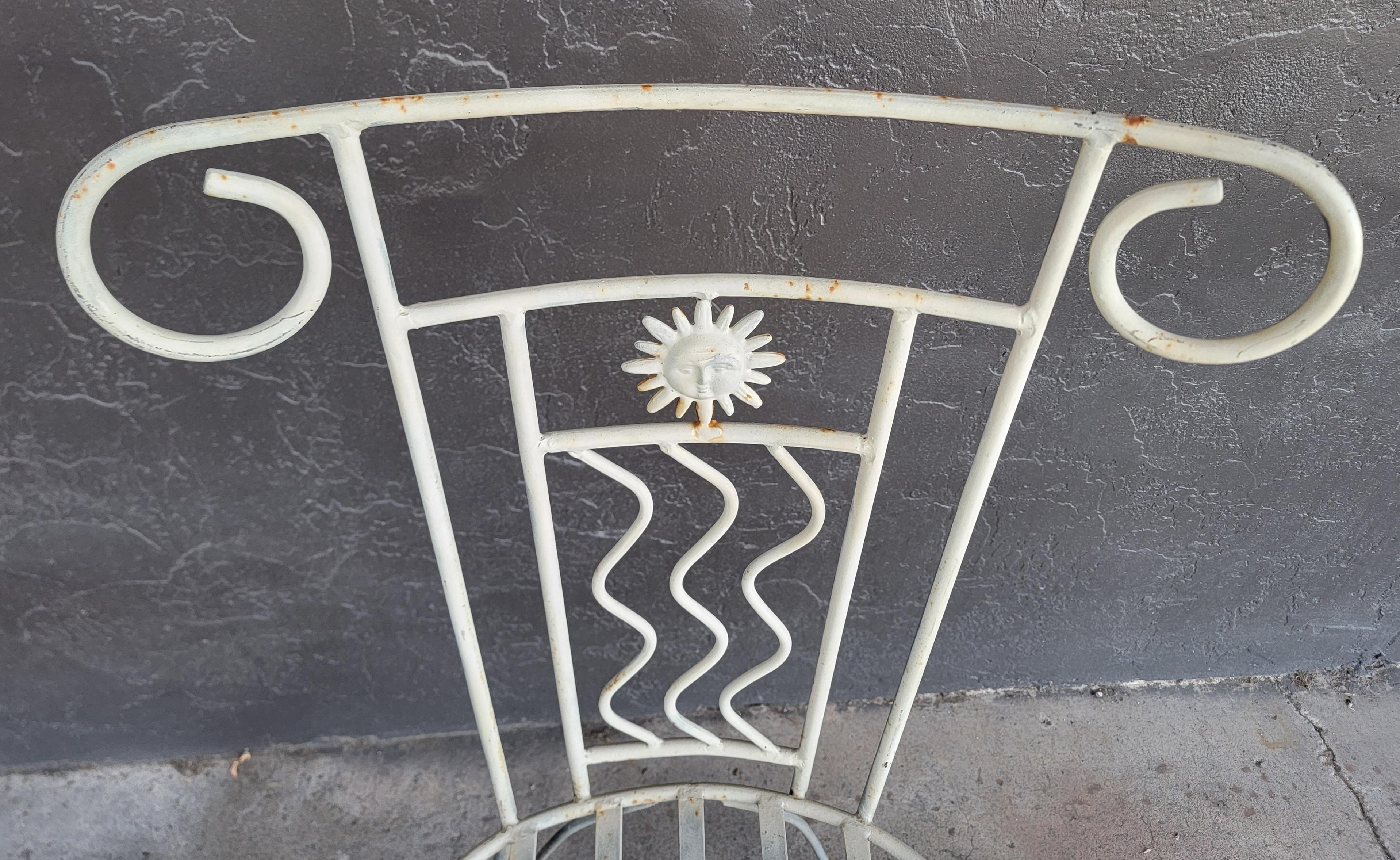 Wrought Iron Sun Chairs Garden, Dining or Side For Sale 3
