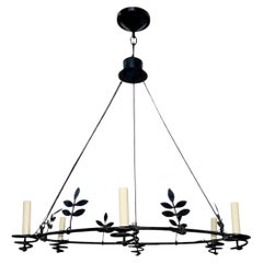 Wrought Iron Swedish Chandelier
