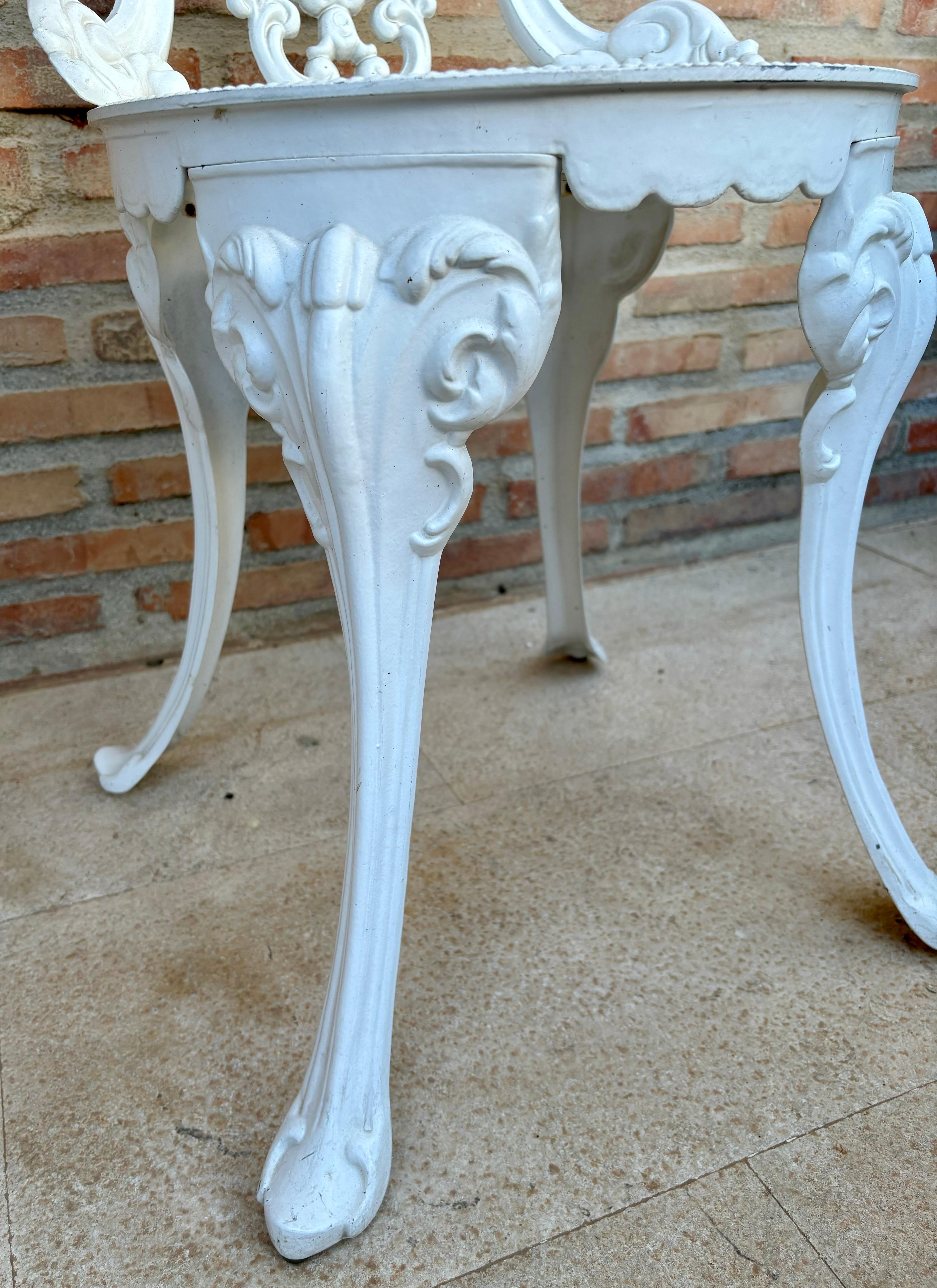Table et chaises en fer forgé, 1940, lot de 3 8