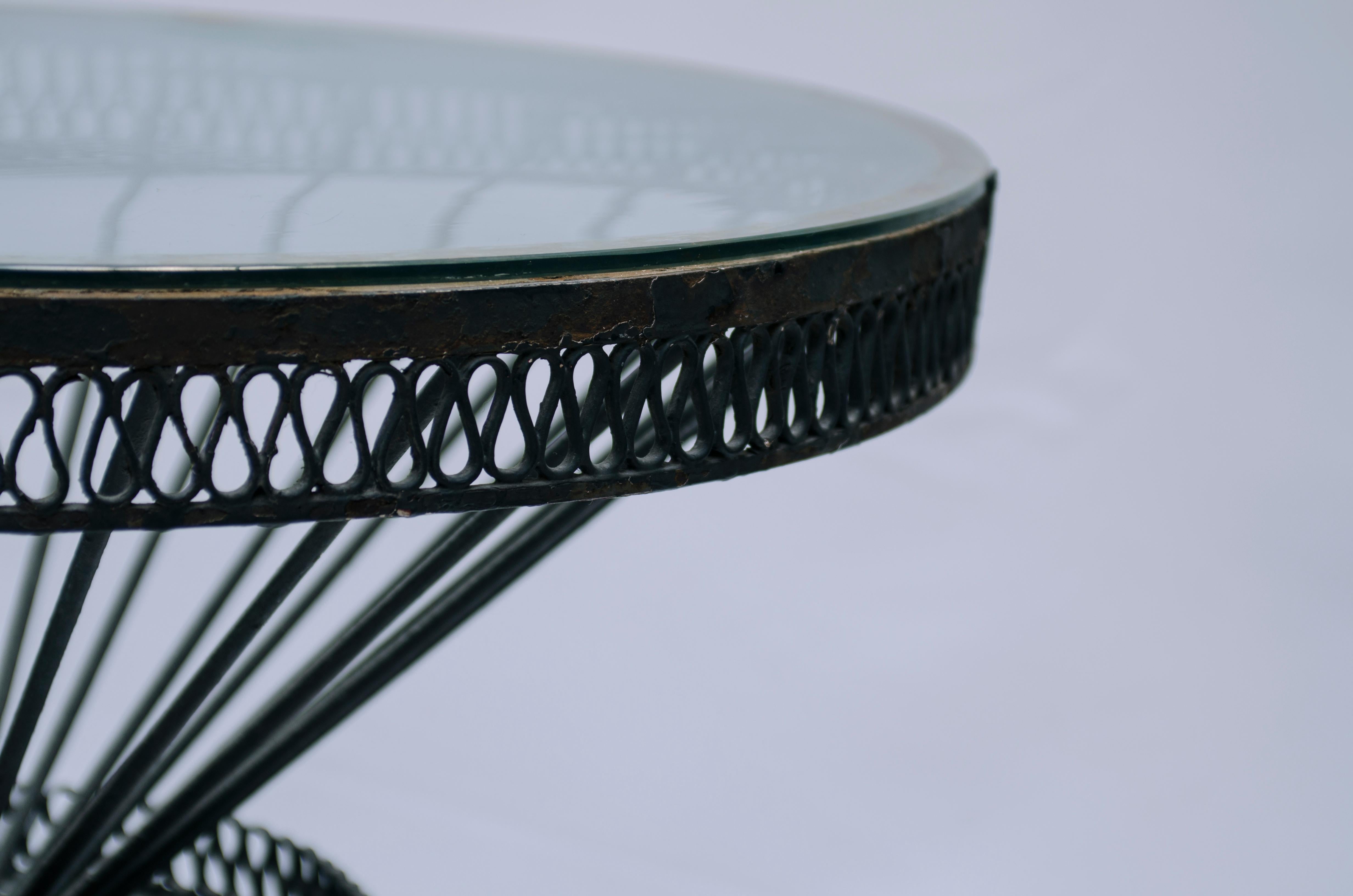 Mid-Century Modern Table en fer forgé de Mathieu Matégot en vente