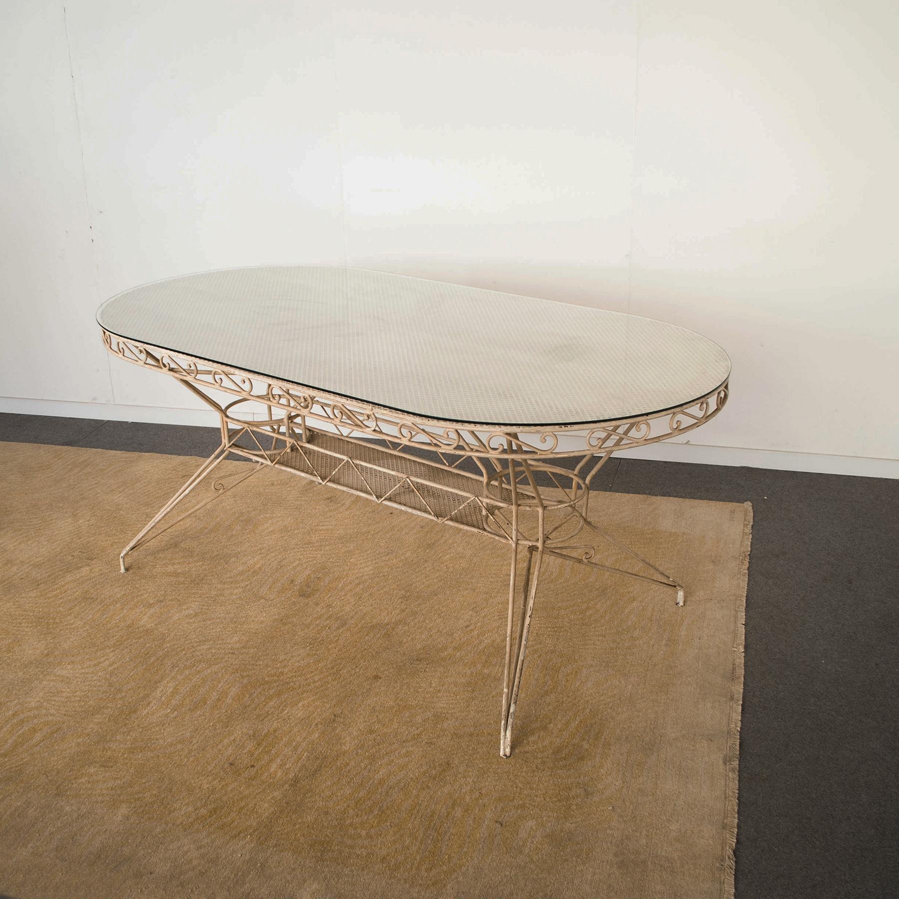 Glass Wrought Iron Table from the 1950s Casa E Giardino Gio Ponti Style