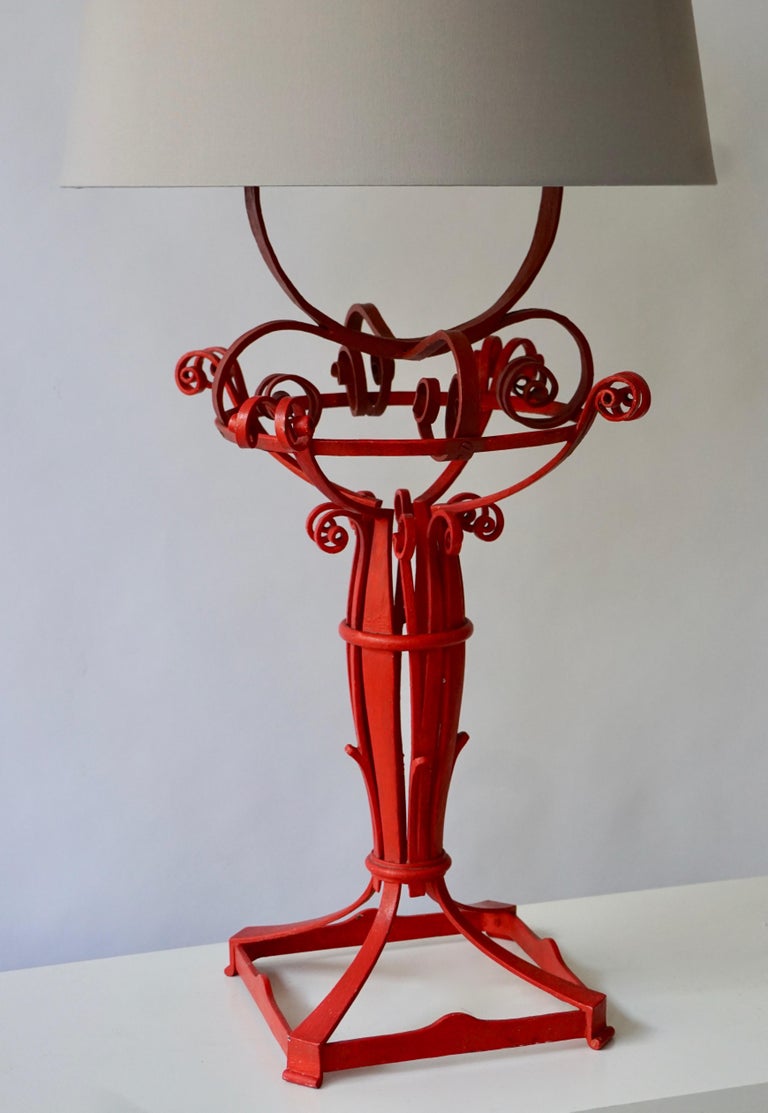Wrought Iron Table Lamp For Sale at 1stDibs