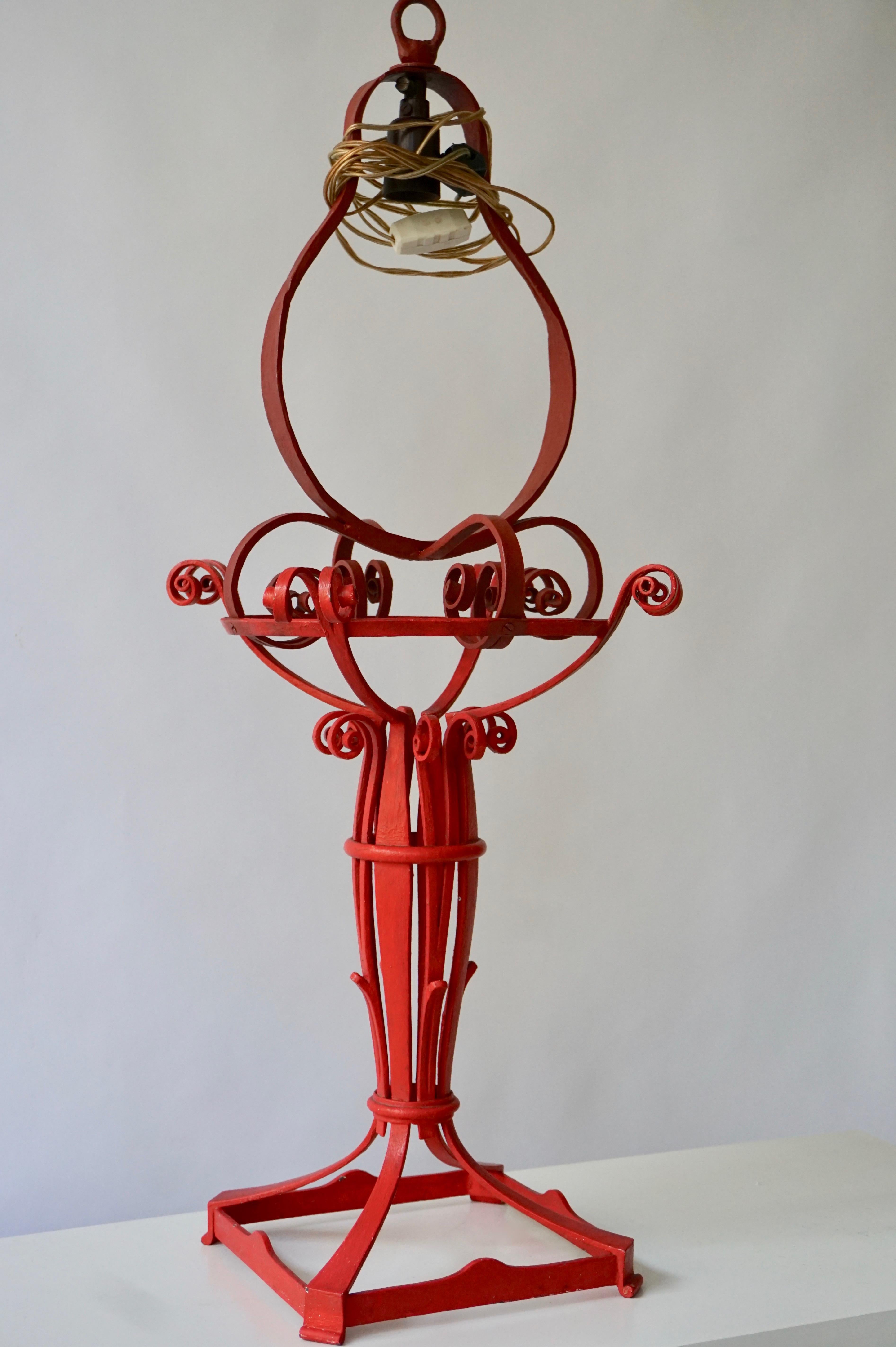 Wrought Iron Table Lamp In Good Condition For Sale In Antwerp, BE