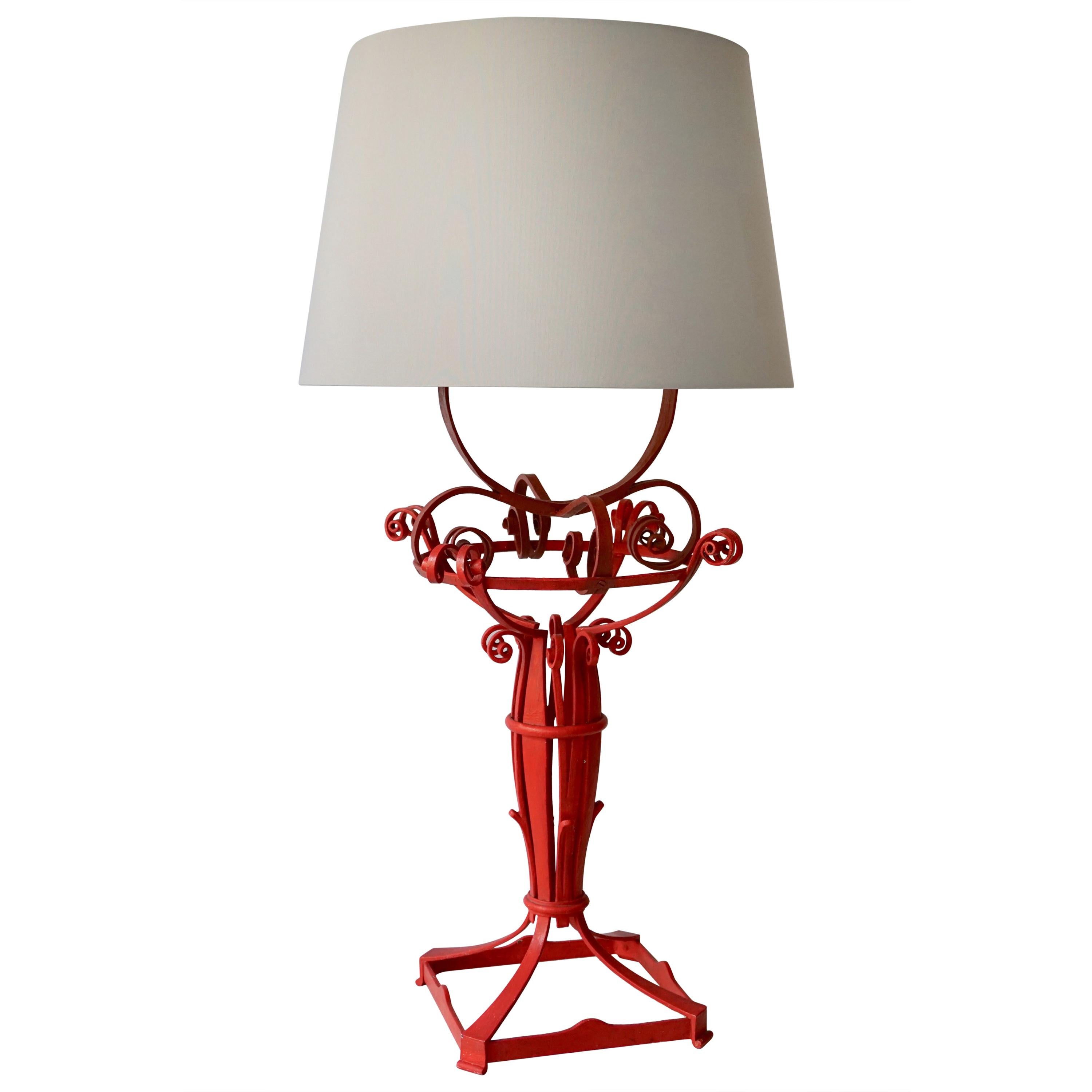 Wrought Iron Table Lamp For Sale