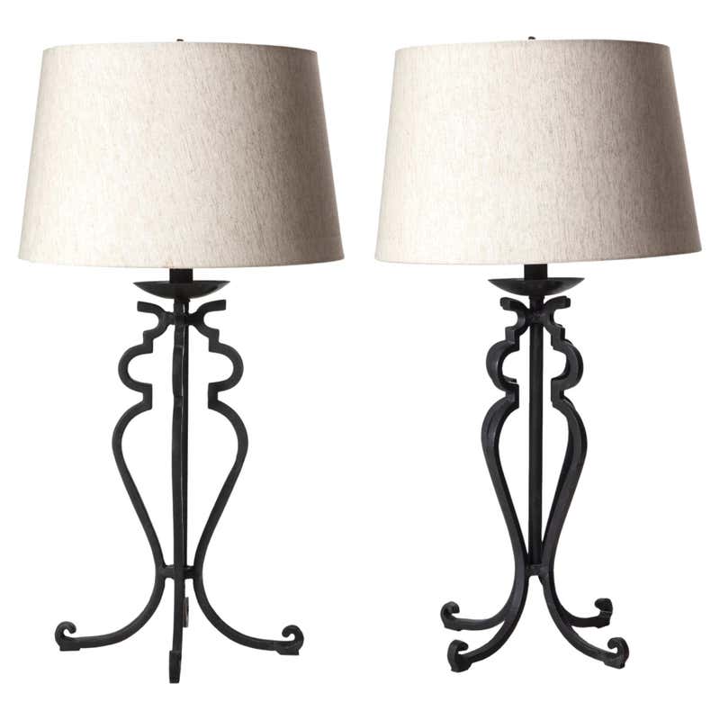 Black Wrought Iron Table Lamps - 56 For Sale on 1stDibs | black wrought ...
