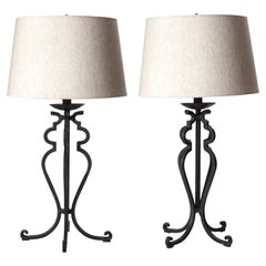 Wrought Iron Table Lamps, a pair