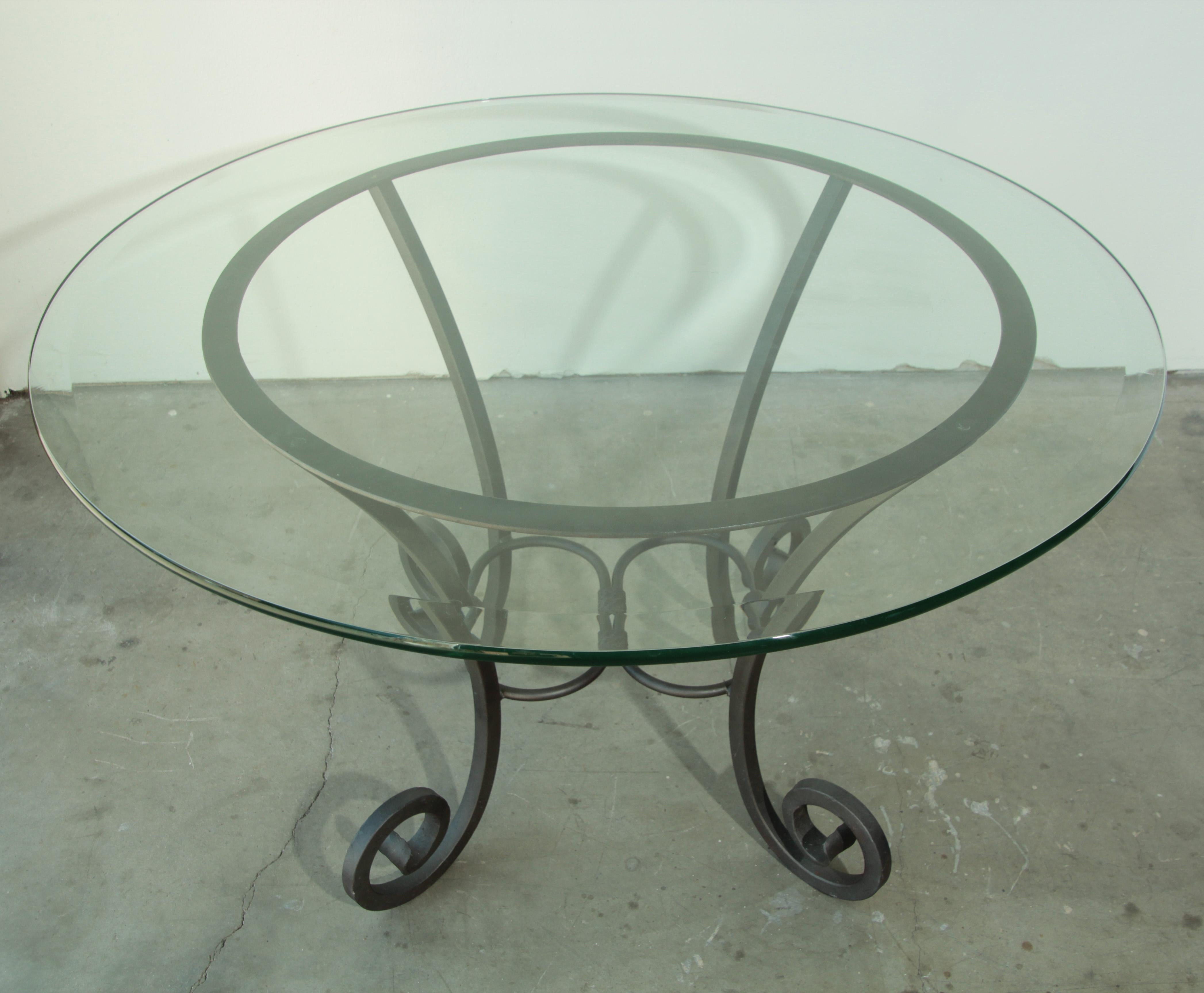 wrought iron side table with glass top