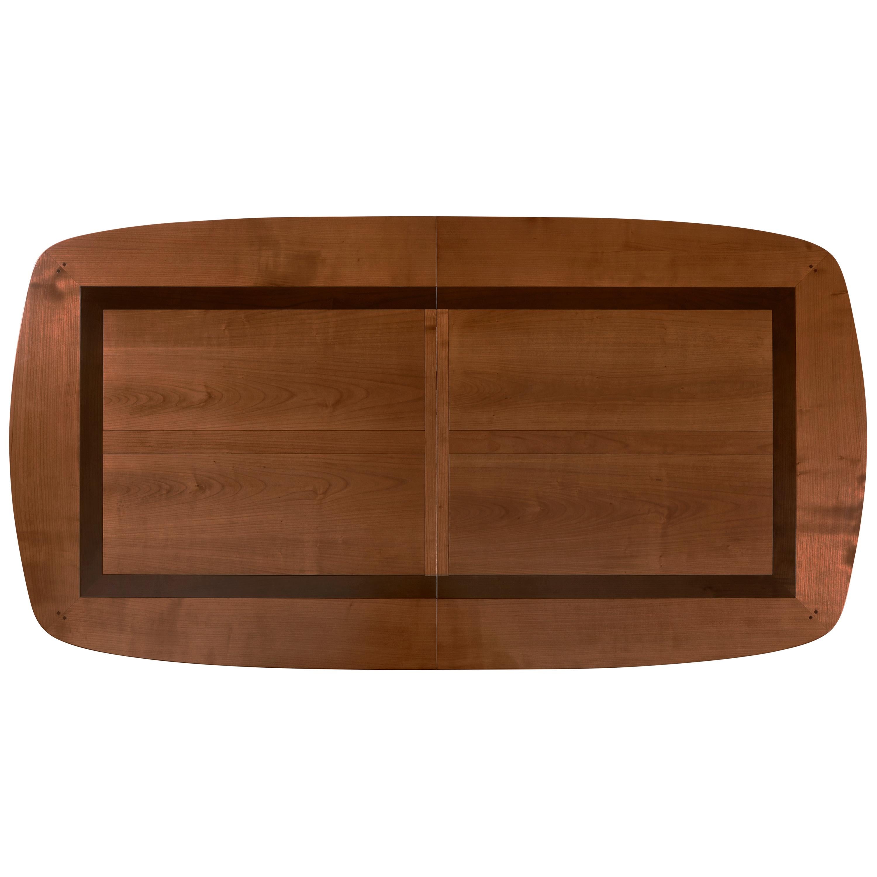 Table en fer forgé avec plateau en cerisier massif - extensions intégrées Neuf - En vente à Landivy, FR