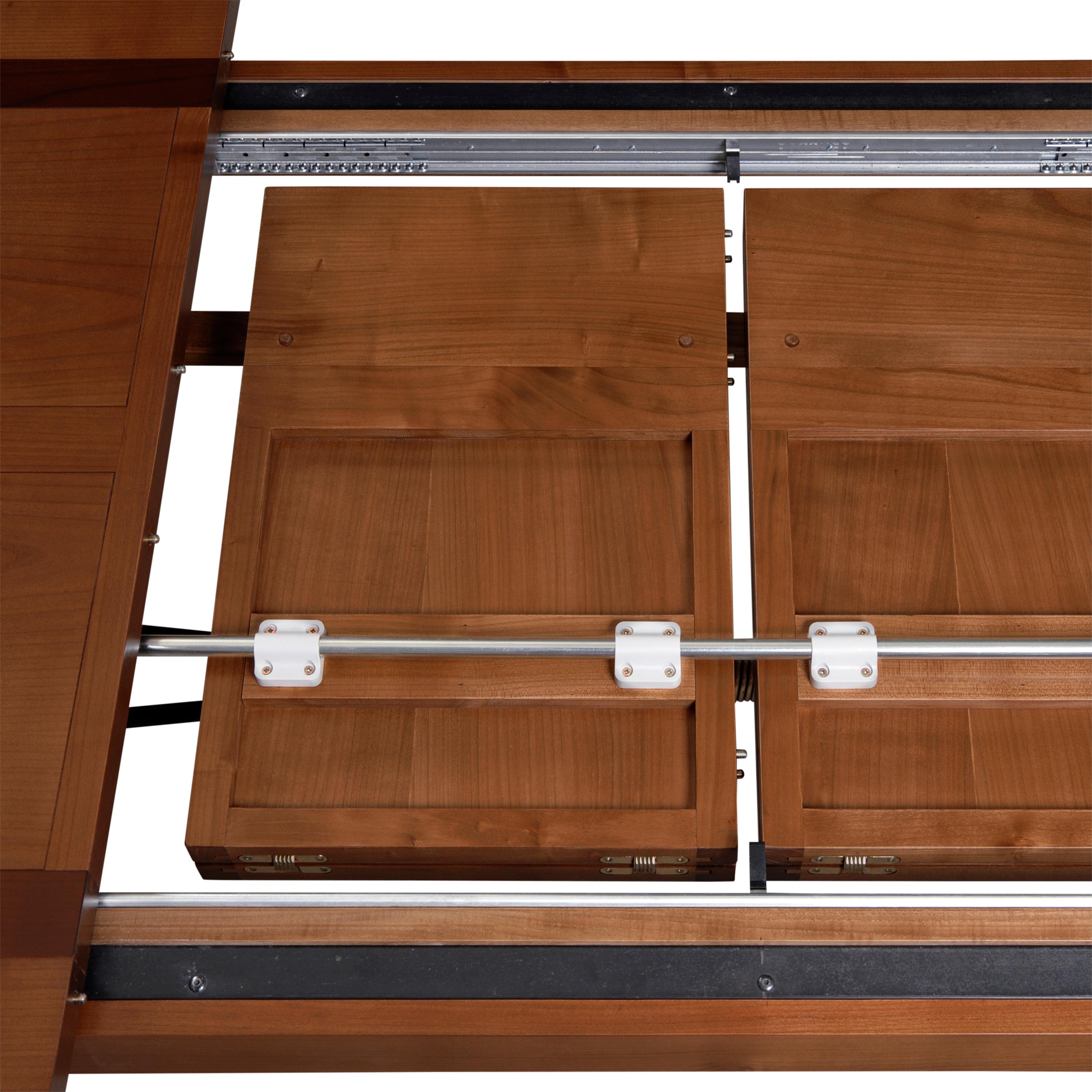 Fer forgé Table en fer forgé avec plateau en cerisier massif - extensions intégrées en vente
