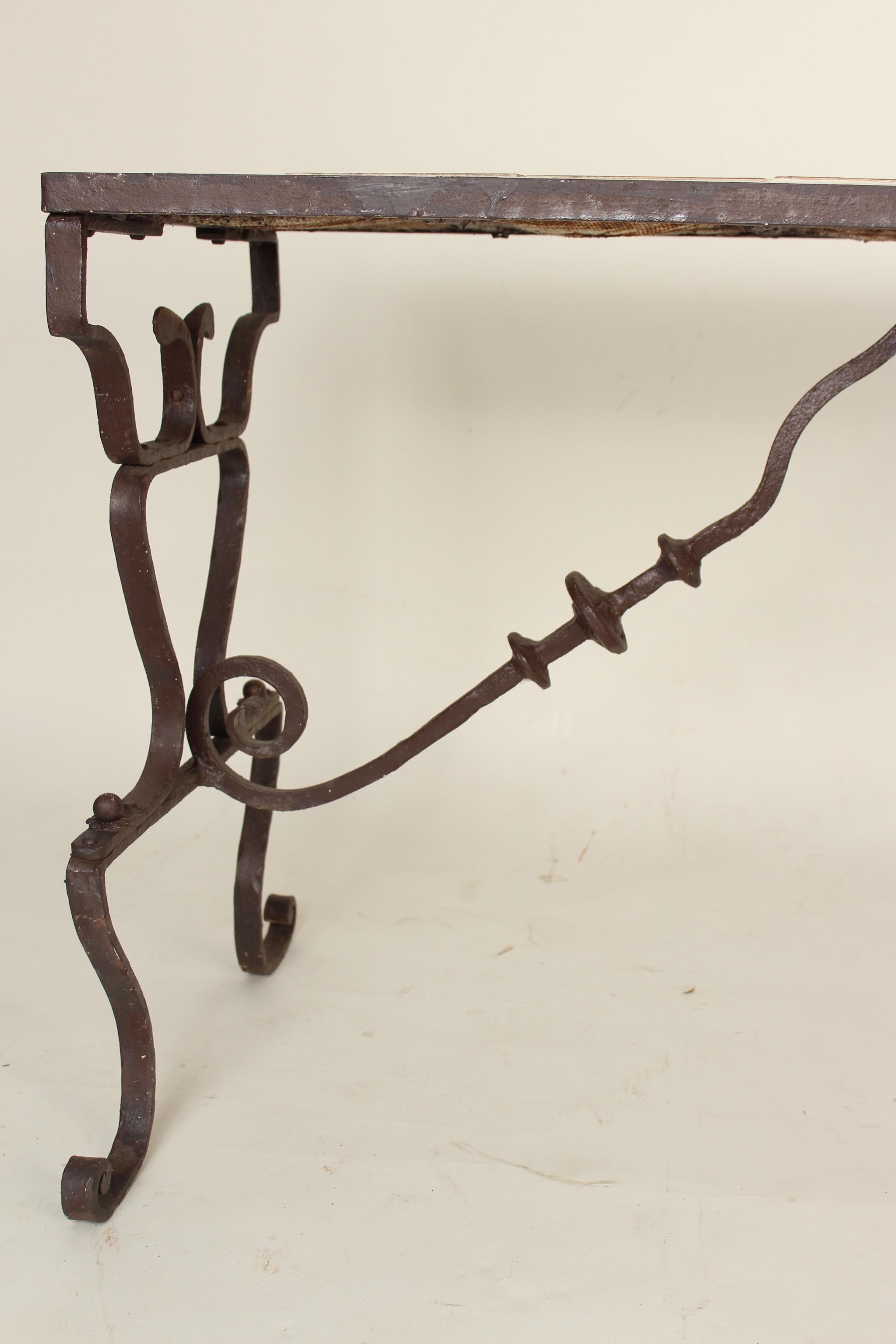 Wrought Iron Table with Spanish Tile-Top 1