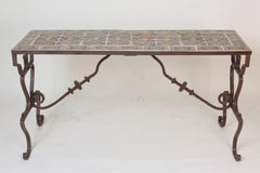 Wrought Iron Table with Spanish Tile-Top